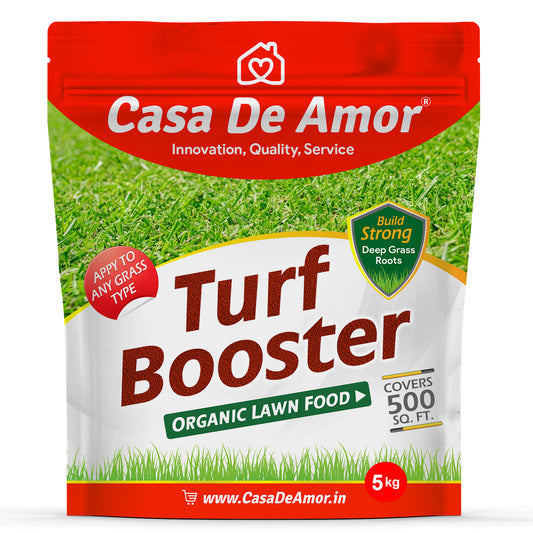 Casa De Amor Turf Booster Lawn Fertilizer Granules, Build Thick-Green Lawns (5 kg Bag Covers 500 sq. ft.)