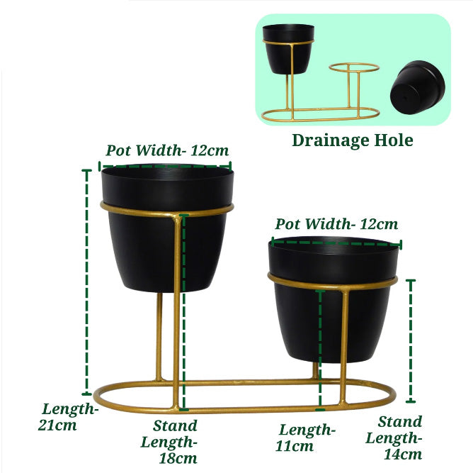 Casa De Amor Metal Pot with Stand, Decorative Stand for Indoor Plants