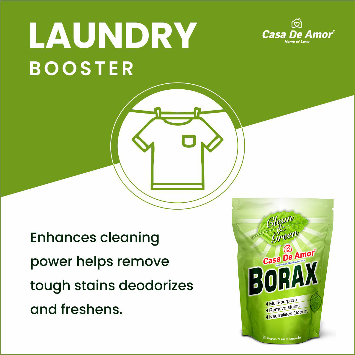 Casa De Amor Borax Powder, 100% Pure with Whitening & Cleaning Power, and for Kids Crystals & Slime