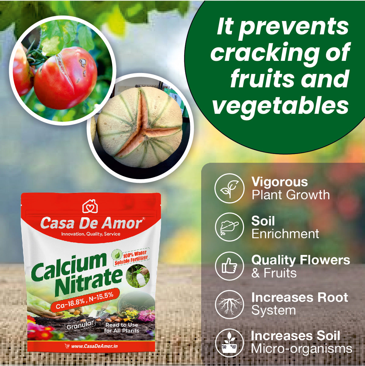 Calcium Nitrate Fertilizer (100% Water Soluble Fertilizer)