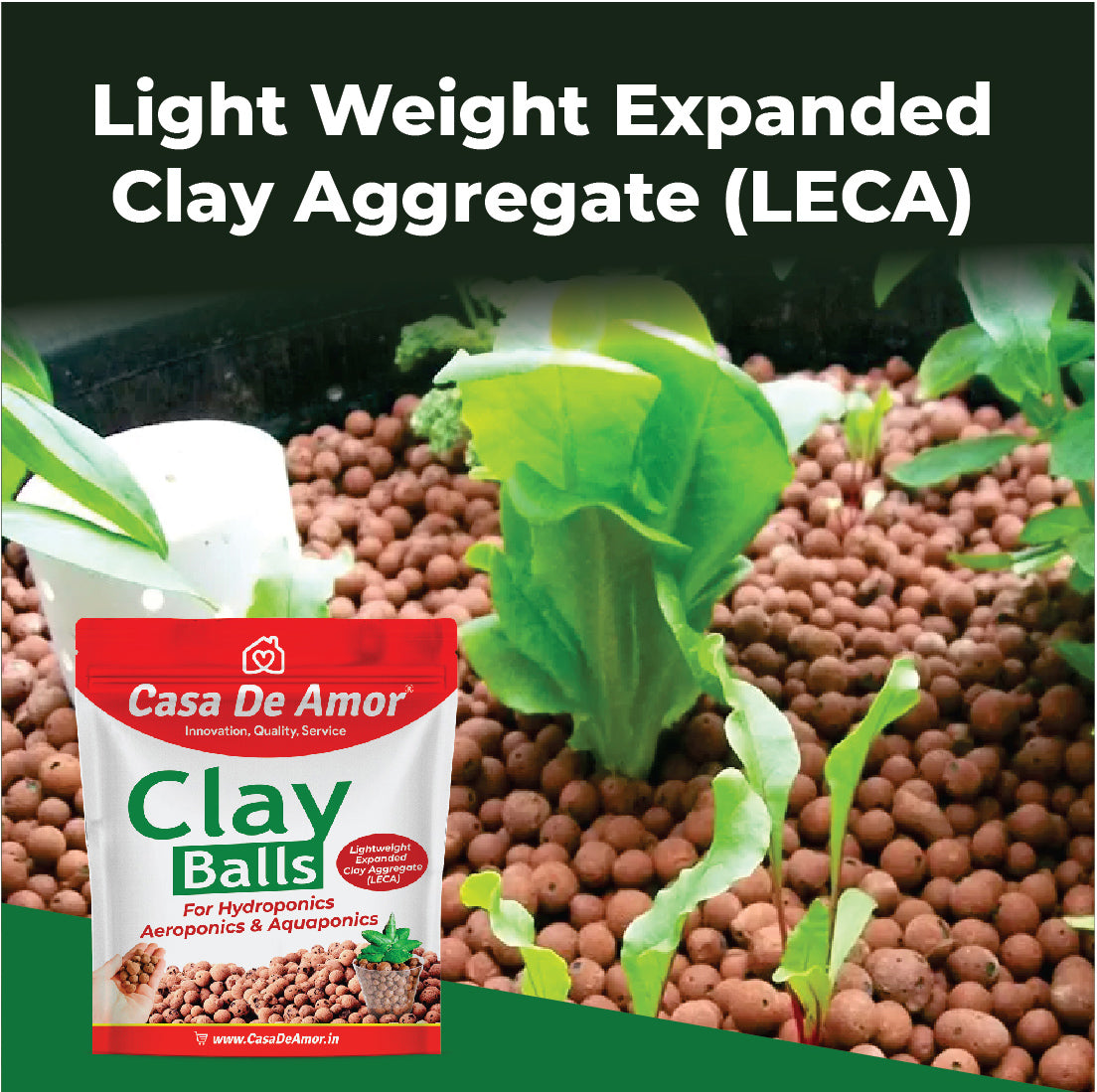 Casa De Amor Clay Balls, Hydrotons, Lightweight Expanded Clay Aggregate (LECA) for Hydroponics, Aeroponics & Aquaponics