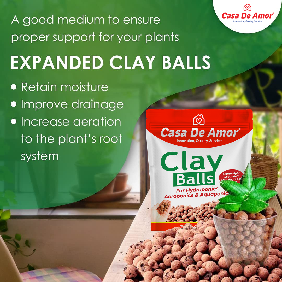 Casa De Amor Clay Balls, Hydrotons, Lightweight Expanded Clay Aggregate (LECA) for Hydroponics, Aeroponics & Aquaponics