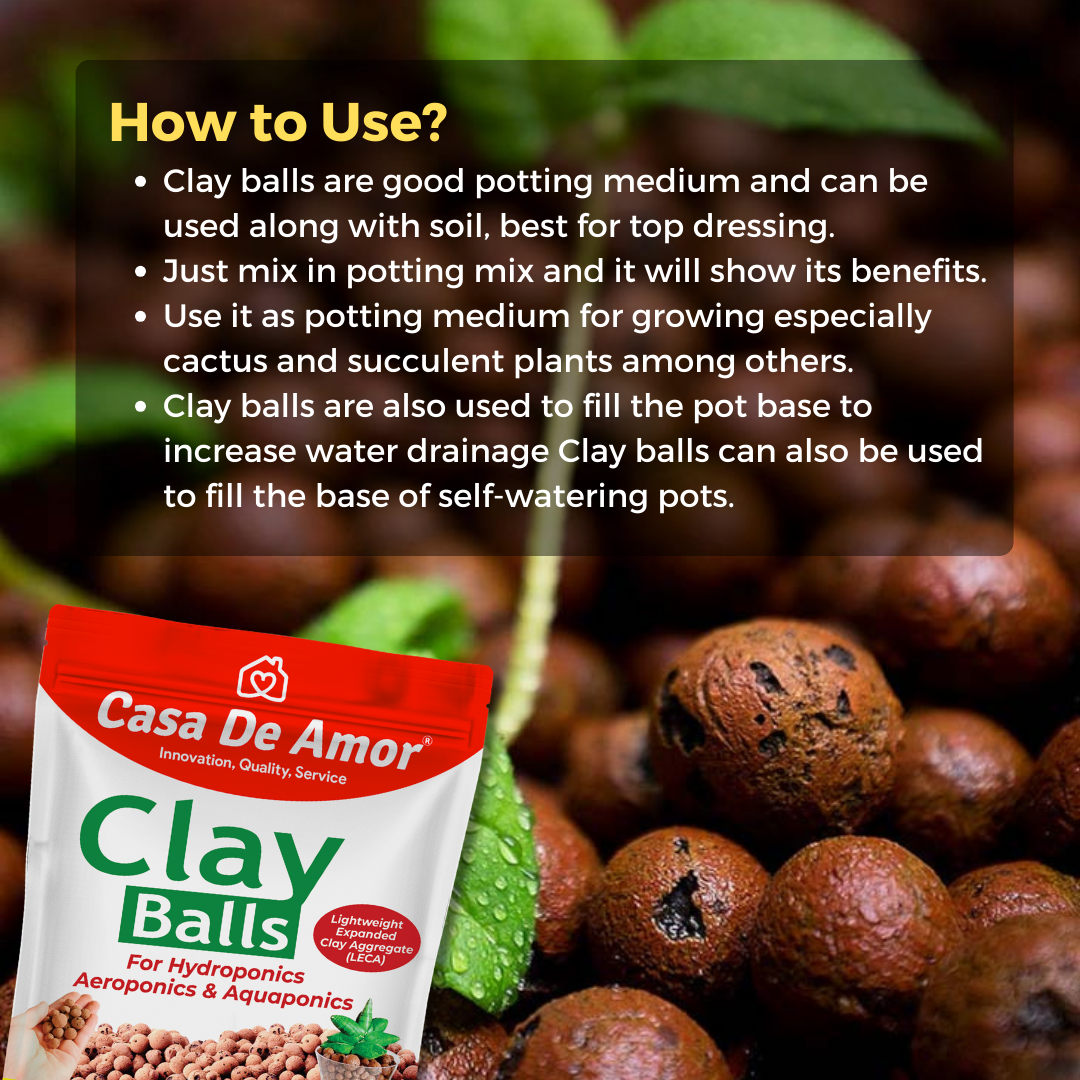 Casa De Amor Clay Balls, Hydrotons, Lightweight Expanded Clay Aggregate (LECA) for Hydroponics, Aeroponics & Aquaponics