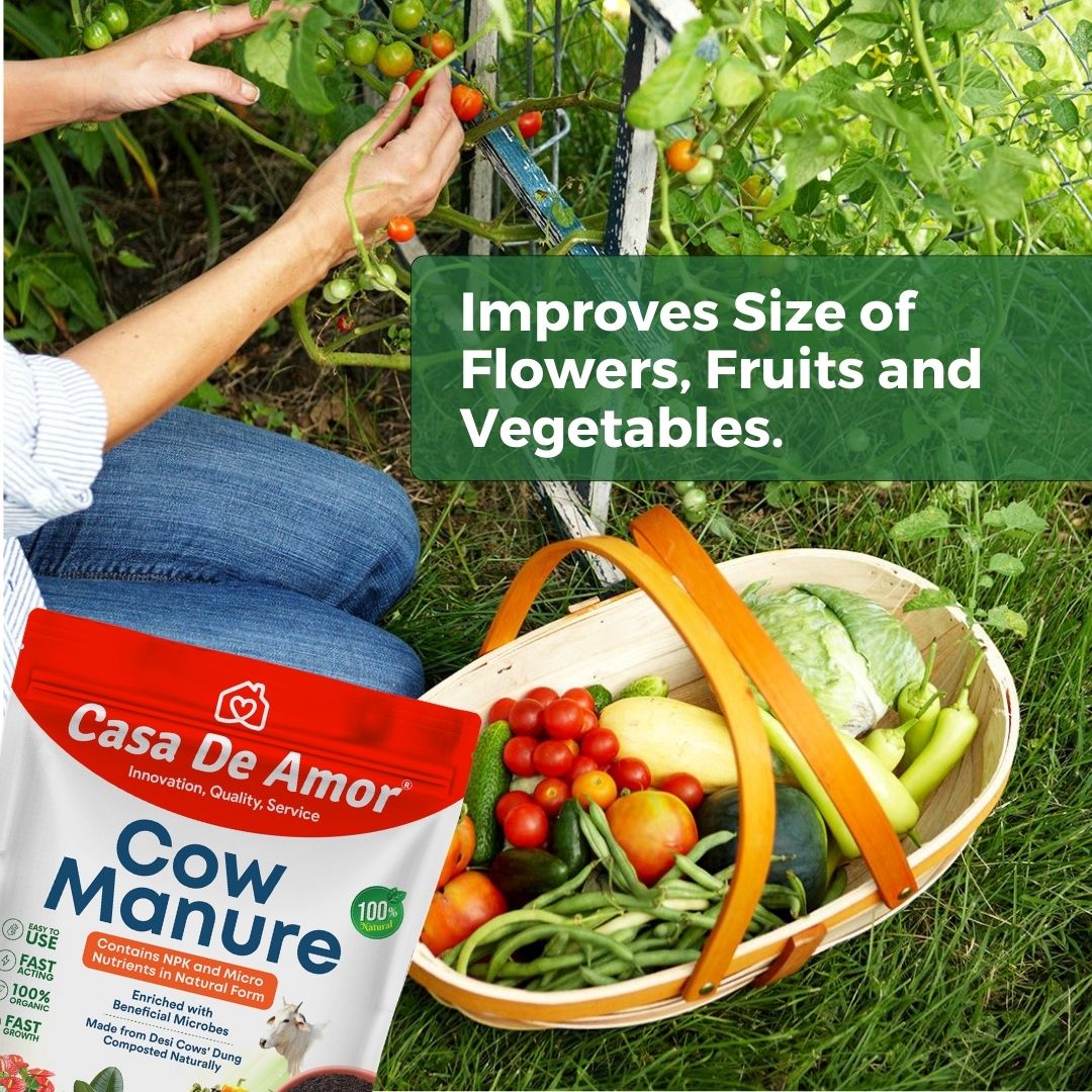 Casa De Amor Cow Manure & Compost Fertilizer for Home Garden Contains NPK & Micro Nutrients