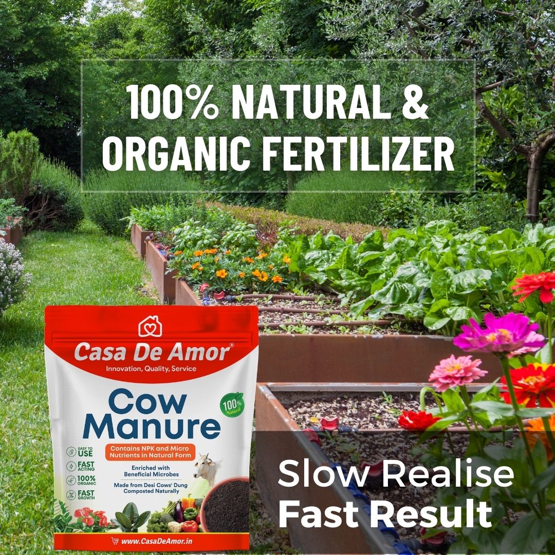 Casa De Amor Cow Manure & Compost Fertilizer for Home Garden Contains NPK & Micro Nutrients