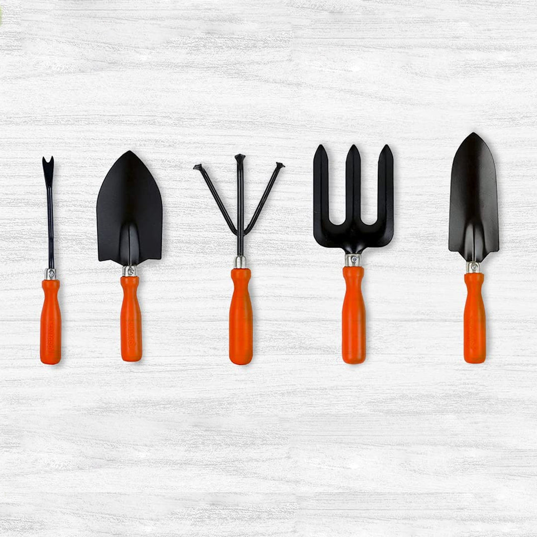 Casa De Amor Garden Tool Kit- Comfortable and Durable (Orange, Set of 5)