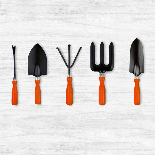 Casa De Amor Garden Tool Kit- Comfortable and Durable (Orange, Set of 5)