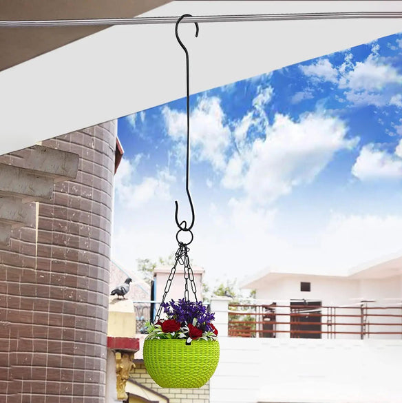 Casa De Amor 12 inches Heavy-Duty Extra-Large S Hooks / Hanger, Multi-purpose (Black)- 5 Pack