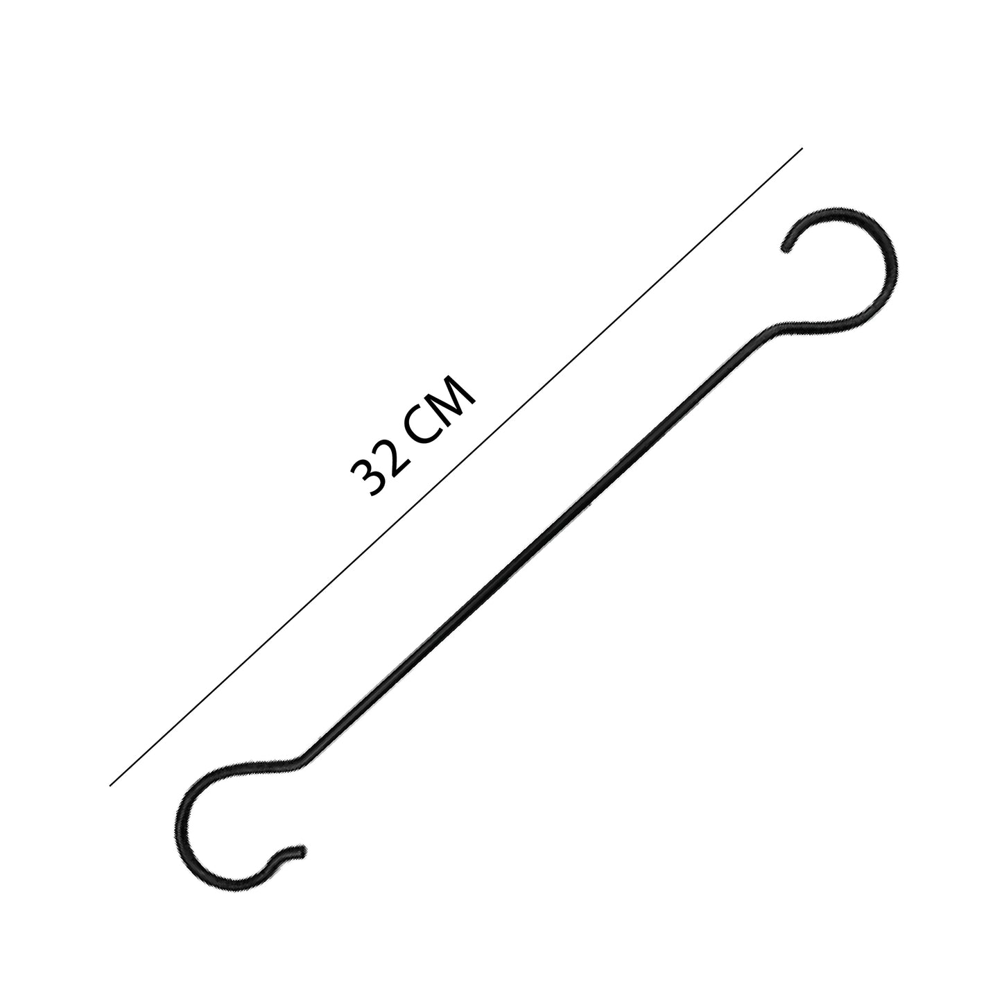 Casa De Amor 12 inches Heavy-Duty Extra-Large S Hooks / Hanger, Multi-purpose (Black)- 5 Pack