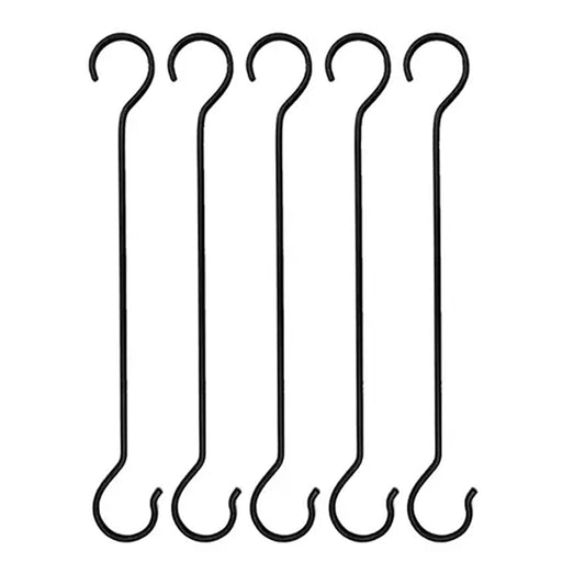 Casa De Amor 12 inches Heavy-Duty Extra-Large S Hooks / Hanger, Multi-purpose (Black)- 5 Pack