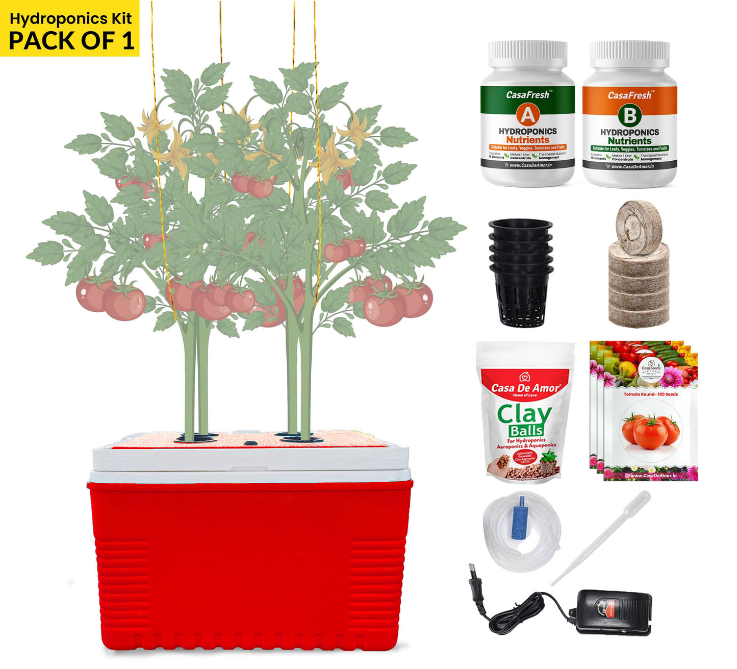 Casa De Amor Hydroponics kit for Vine Plants like Tomato, cucumber for Indoor / Outdoor