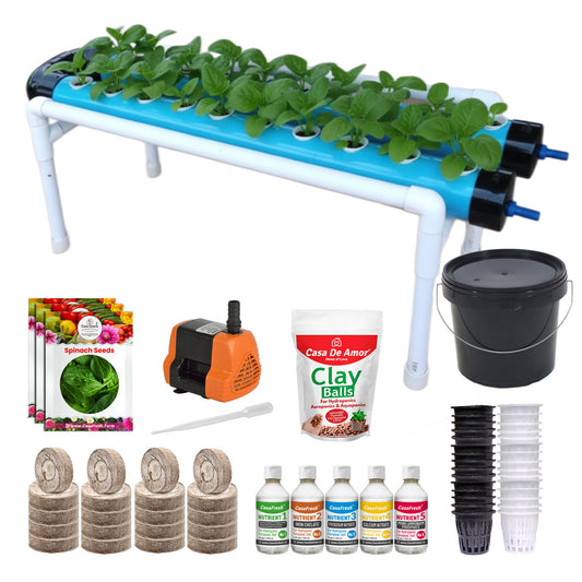 Casa De Amor Hydroponics Kit for Home- 20 Plants, Beginners Hydroponic System- Reusable for Indoor/Outdoor hydroponics, Seeds Included