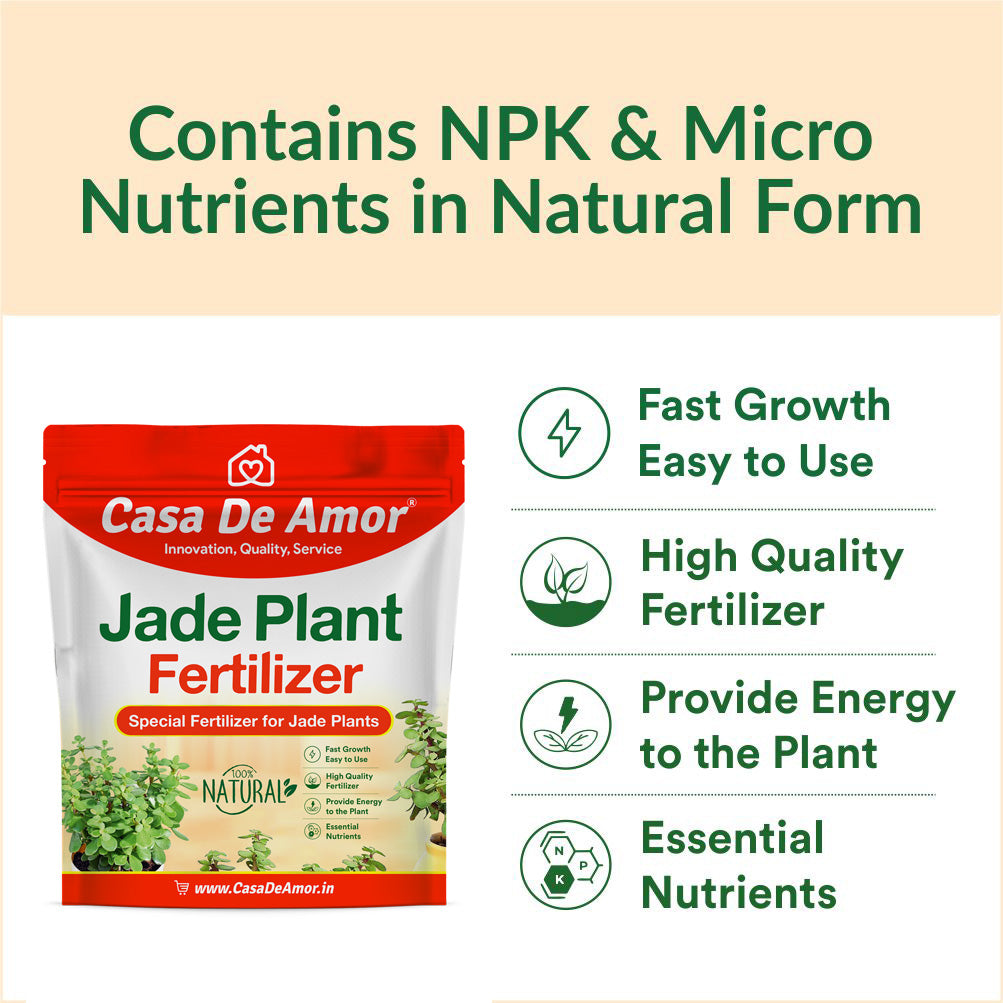 Casa De Amor Organic Jade Plant Fertilizer, Heathier Greener and Shinier Leaves | Jade Good Luck Feng Shui Plant Fertilizer