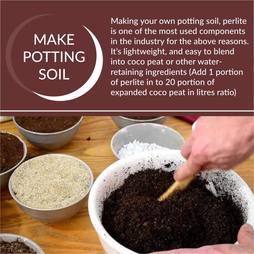 Perlite for Hydroponics & Horticulture Terrace Gardening Soil Conditioner (White)