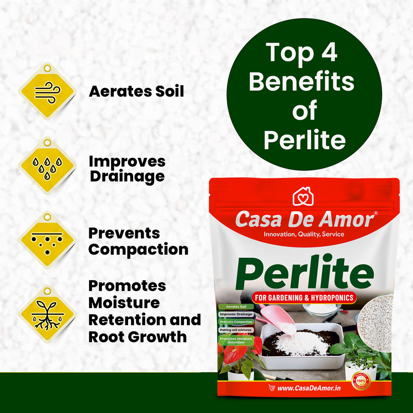 Perlite for Hydroponics & Horticulture Terrace Gardening Soil Conditioner (White)