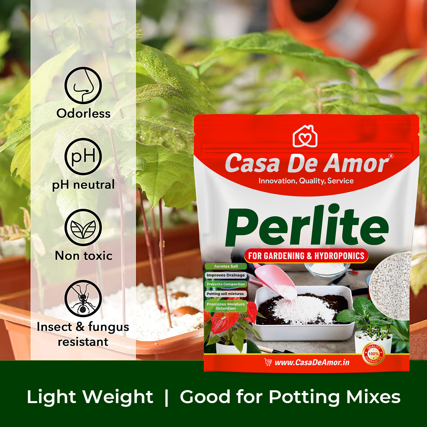 Perlite for Hydroponics & Horticulture Terrace Gardening Soil Conditioner (White)