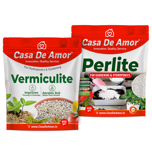 Casa De Amor Perlite (400 gm) & Vermiculite (900 gm) Growing Media for Organic Gardening (total 1300 gm)