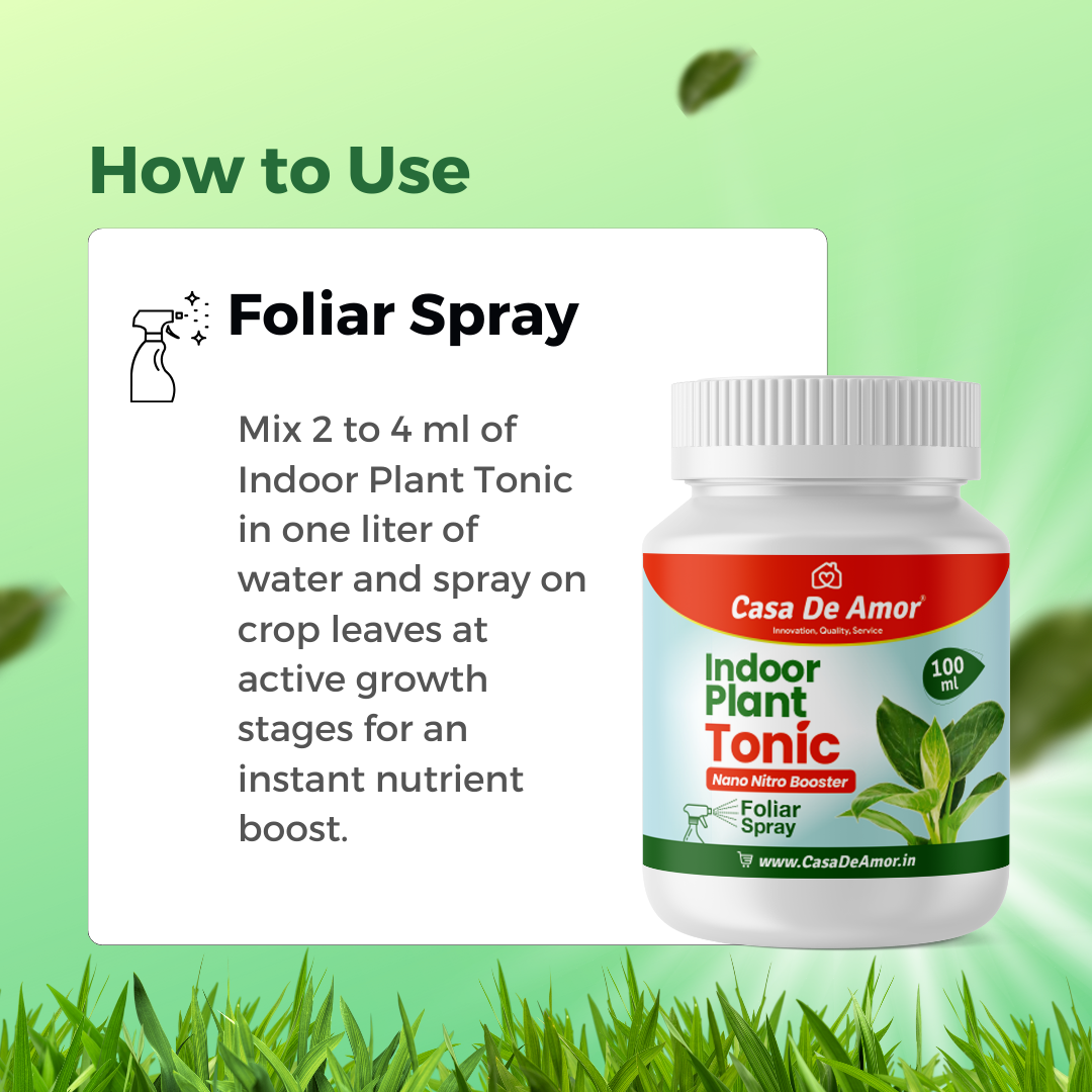 Casa De Amor Indoor Plant Tonic Nano Nitro Booster - Premium Nutrient Supplement for Lush Indoor Plants (100 ml)