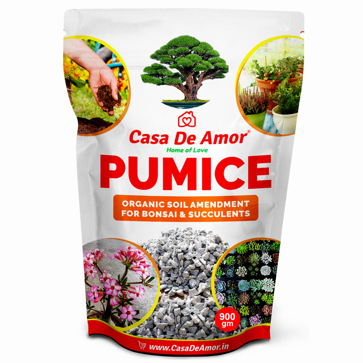 Casa De Amor Pumice Organic Soil Amendment for Bonsai, Succulents and Cactus Plants