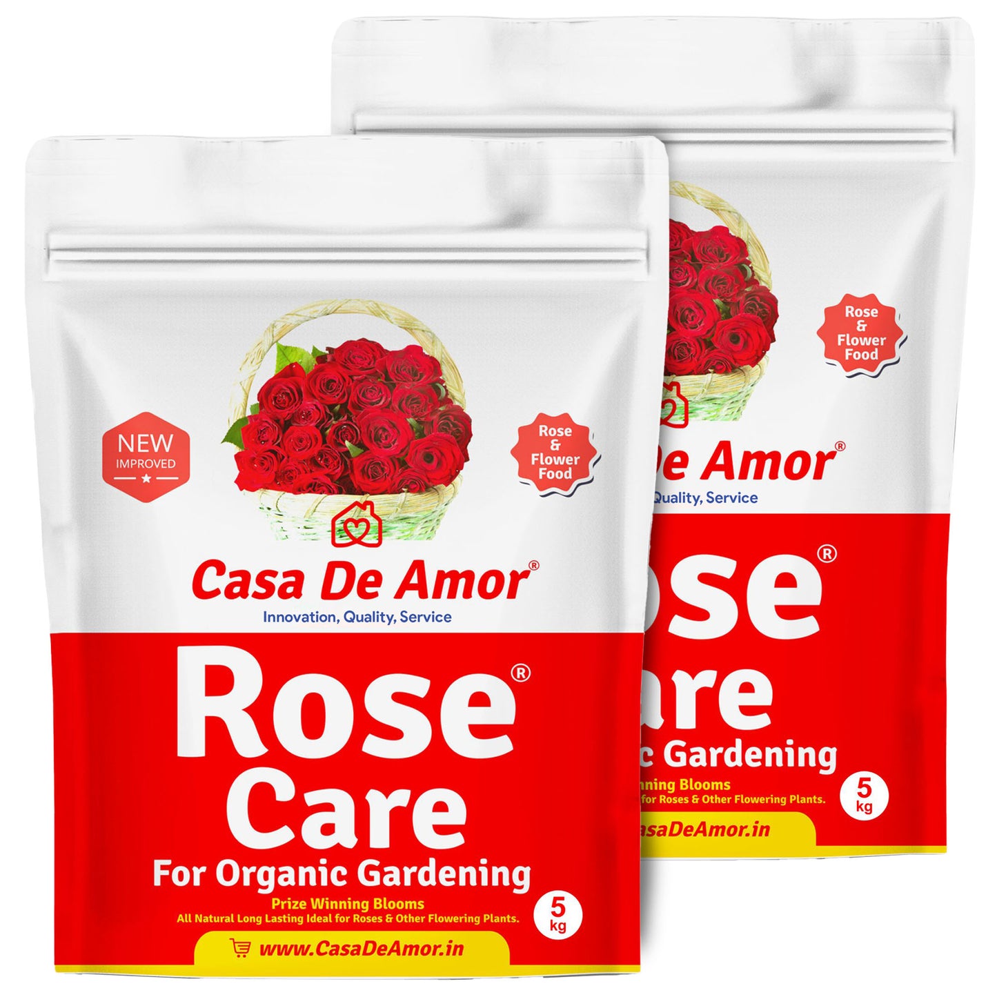 Casa De Amor Rose Care Fertilizer – 100% Organic Bloom & Root Booster for Rose Plants, NPK-Rich, Promotes Vibrant Flowers & Strong Stems