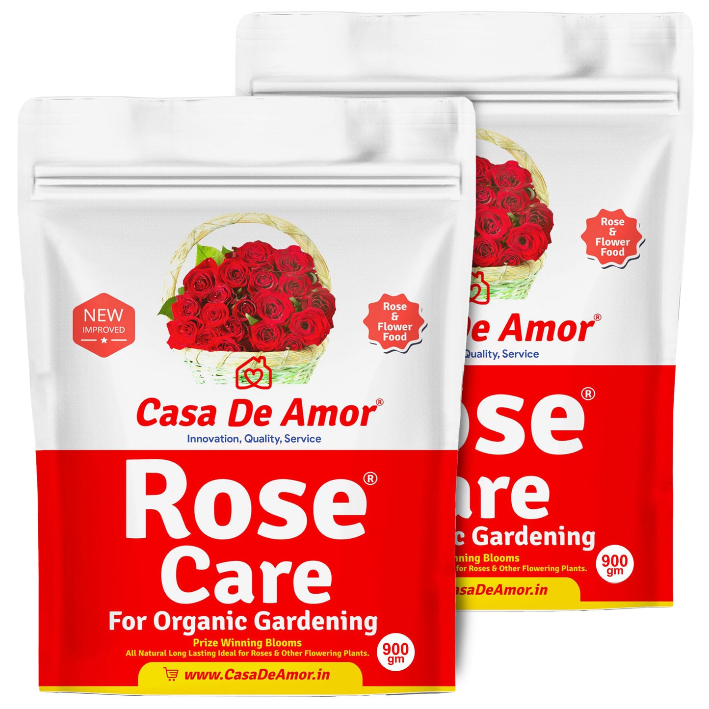 Casa De Amor Rose Care Fertilizer – 100% Organic Bloom & Root Booster for Rose Plants, NPK-Rich, Promotes Vibrant Flowers & Strong Stems
