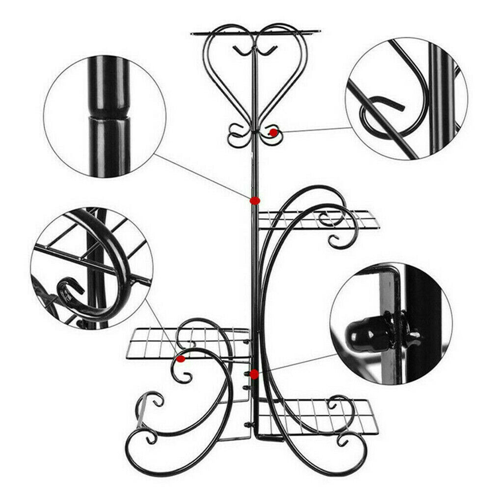 Casa De Amor 4 Tiers Metal Plant Stand for Garden Yard Decor Display