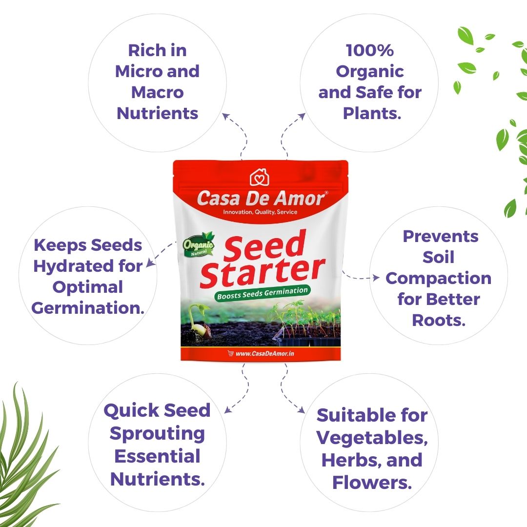 Casa De Amor Organic Seed Starter Mix for Seed Germination & Healthy Seedling