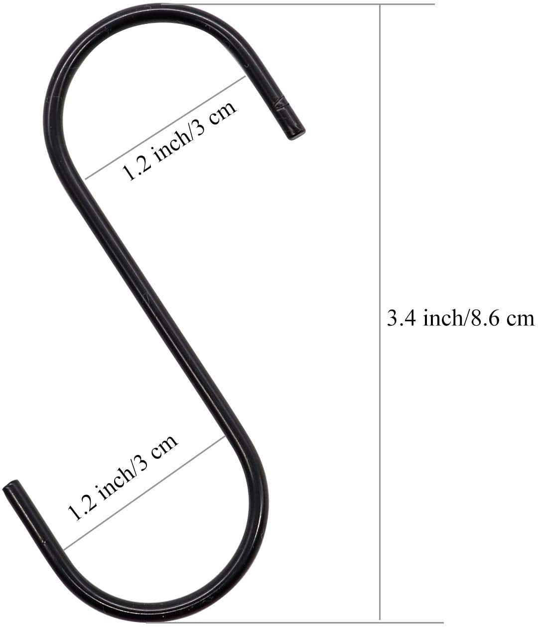 Casa De Amor Iron S Hooks, Perfect for kitchens, garden, closets, workshops (Black)- 10 Pack