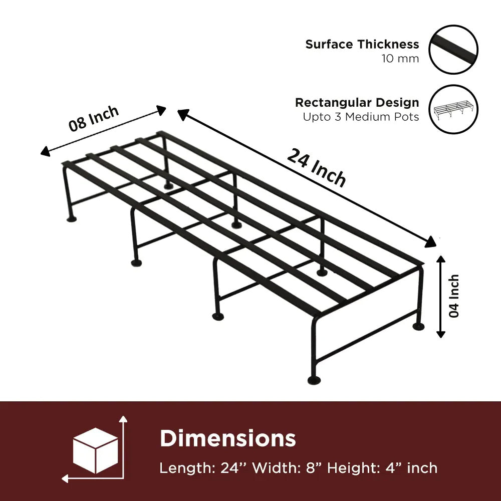 Casa De Amor Metal Plant Stand | Pot Stand | Stand for balcony - 24 inches | Indoor & Outdoor Use