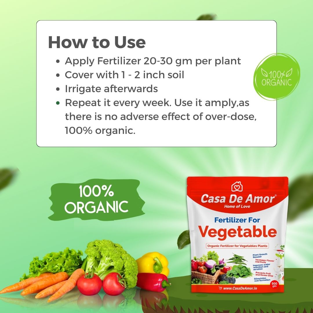 Casa De Amor Vegetable Fertilizer Organic, for Home, Balcony, Terrace & Outdoor Gardening