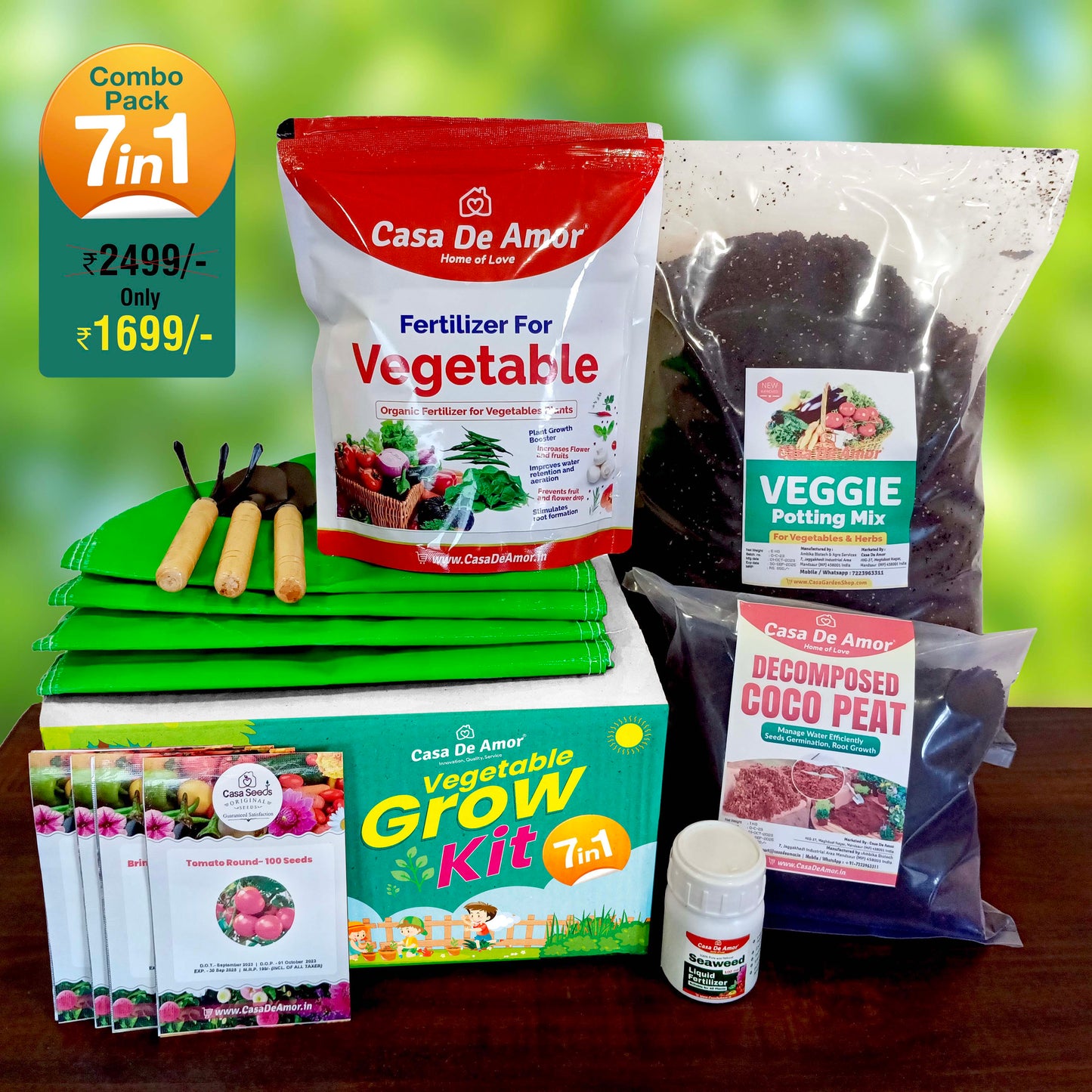 Casa De Amor Vegetable Grow Kit (Combo Pack- 7 in 1)