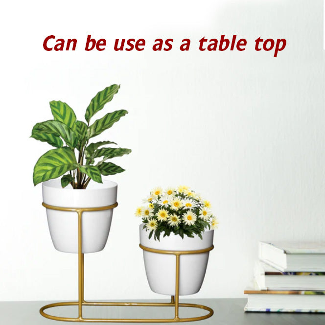 Casa De Amor Metal Pot with Stand, Decorative Stand for Indoor Plants