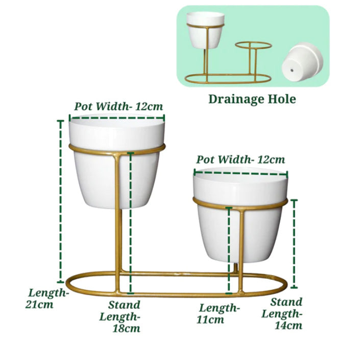 Casa De Amor Metal Pot with Stand, Decorative Stand for Indoor Plants