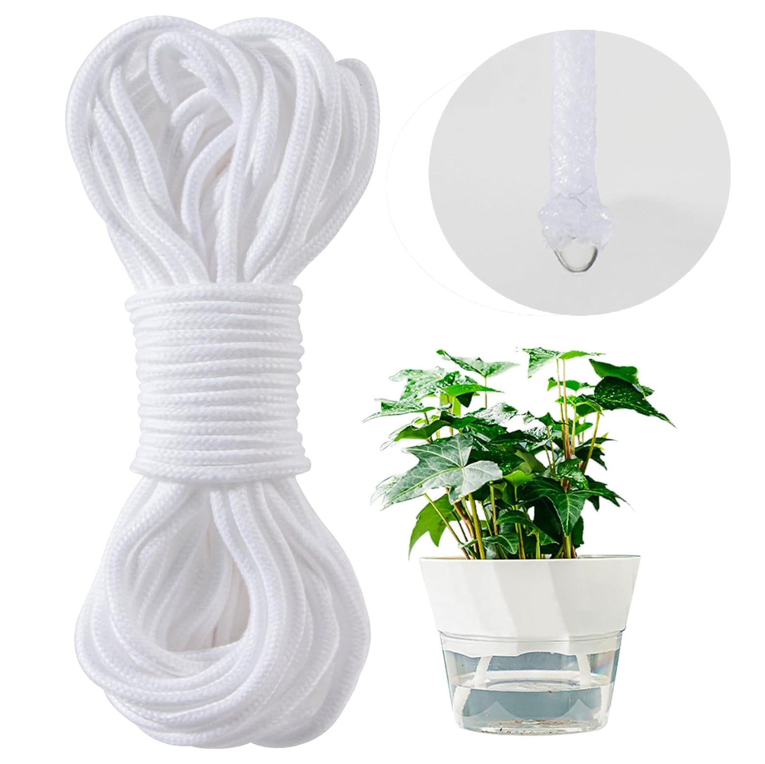wick watering system for potted plants Casa De Amor Self Watering Wick Cord- Automatic Plant Watering System