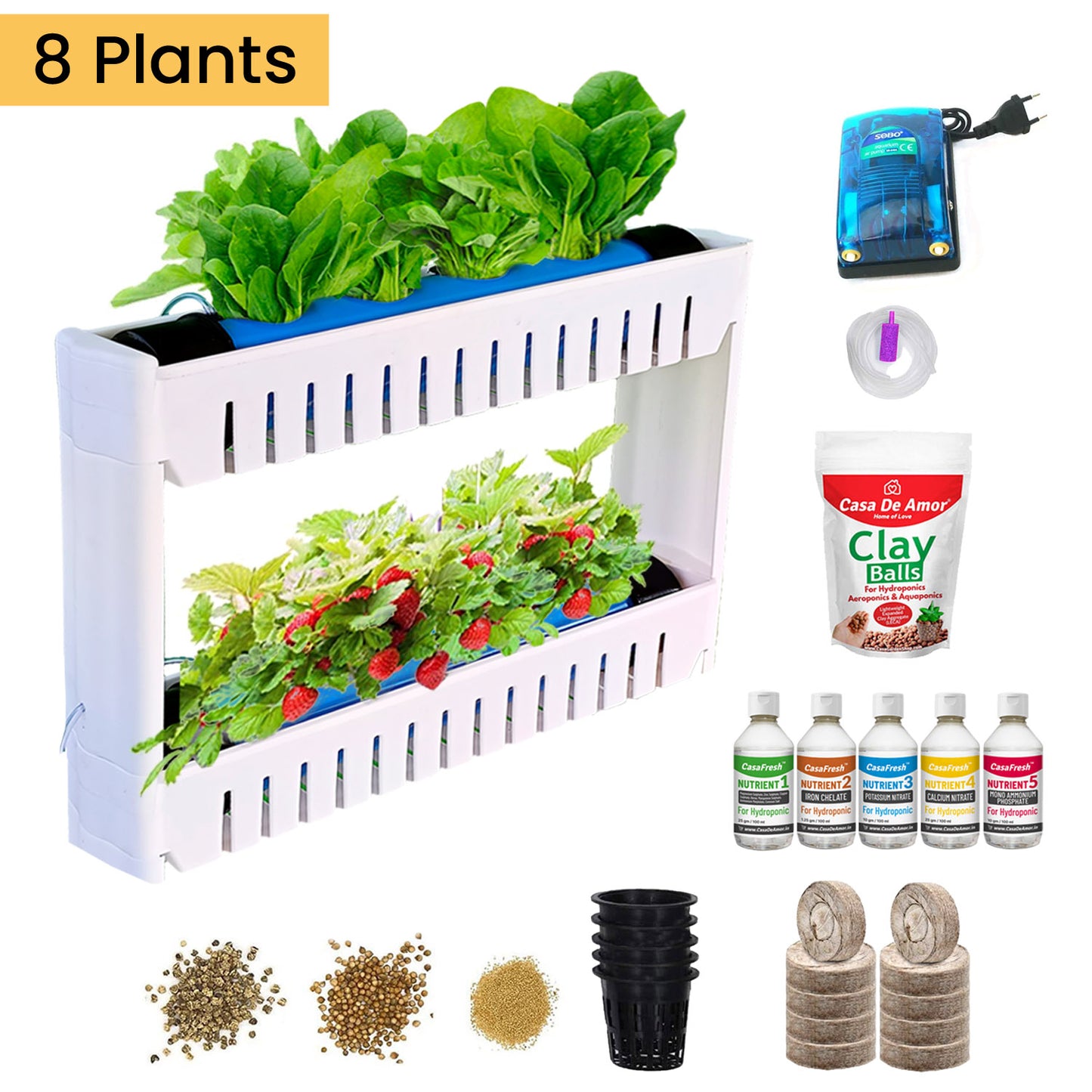 CasaFresh Hydroponics Kit for Home- Reusable for Indoor/Outdoor hydroponics