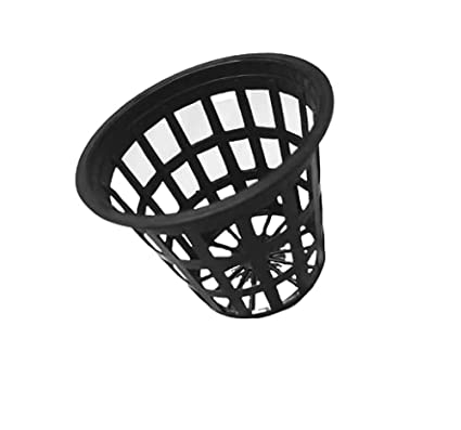 Casa De Amor Lightweight Economy Net Pot Cups for Hydroponics and Aquaponics - 3 Inches Diameter Thin Lip Design with Slotted Mesh Sides- Black