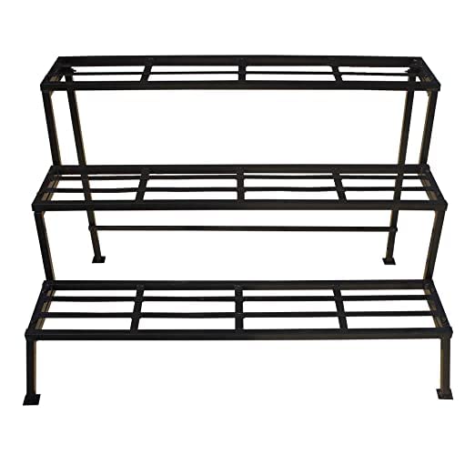 Casa De Amor 3-Step Plant Stand for balcony & Garden | Durable & Strong (Black)