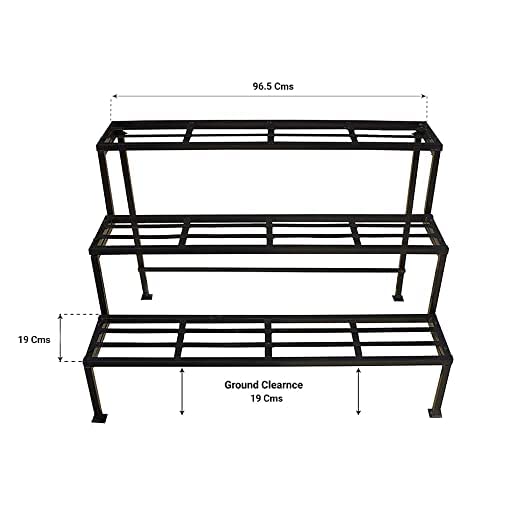 Casa De Amor 3-Step Plant Stand for balcony & Garden | Durable & Strong (Black)