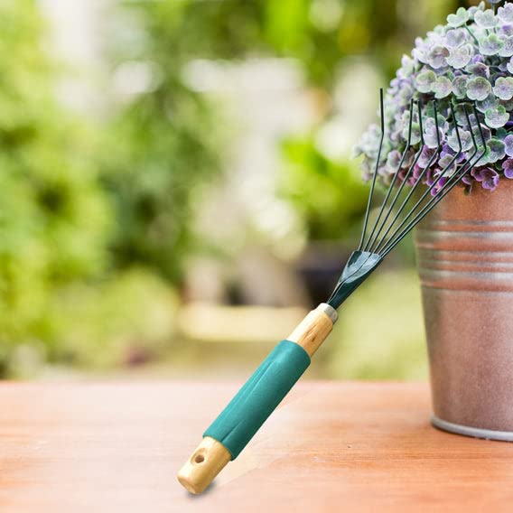 Casa De Amor Stainless Steel Tooth Garden Quick Clean Up of Lawn and Yard, Garden Leaf Rake