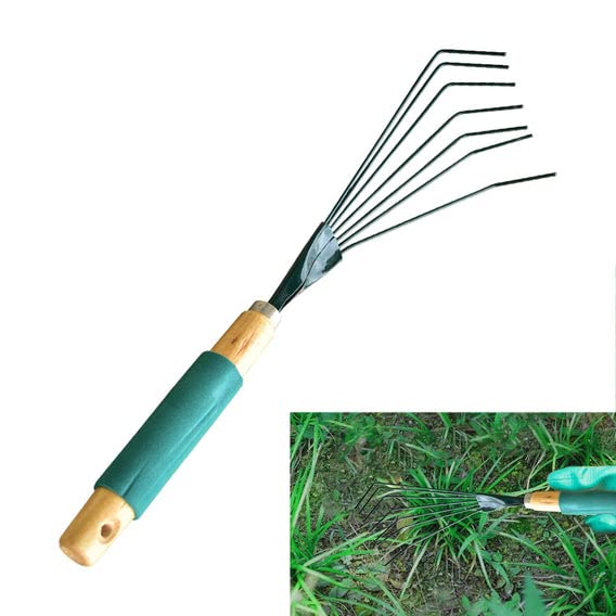 Casa De Amor Stainless Steel Tooth Garden Quick Clean Up of Lawn and Yard, Garden Leaf Rake