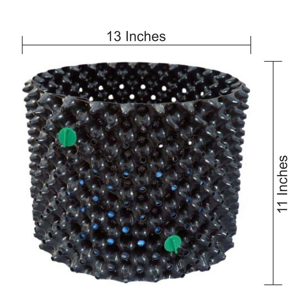 Casa De Amor Right Pot Black Color Air Containers (13x11 inch)- Pack of 2