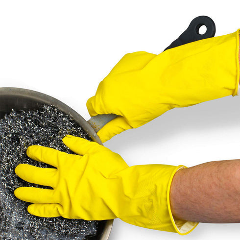 Casa De Amor Reusable and Washable Dish washing / Kitchen / Industrial / Gardening Rubber Latex Hand Cleaning Gloves For Men Women 12 Inches Long