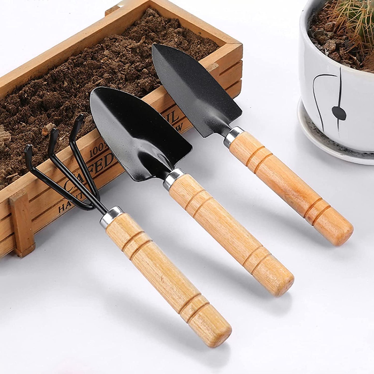 Casa De Amor Mini Gardening Tools Kit - Cultivator, Trans-Planter and Trowel (3 Piece)