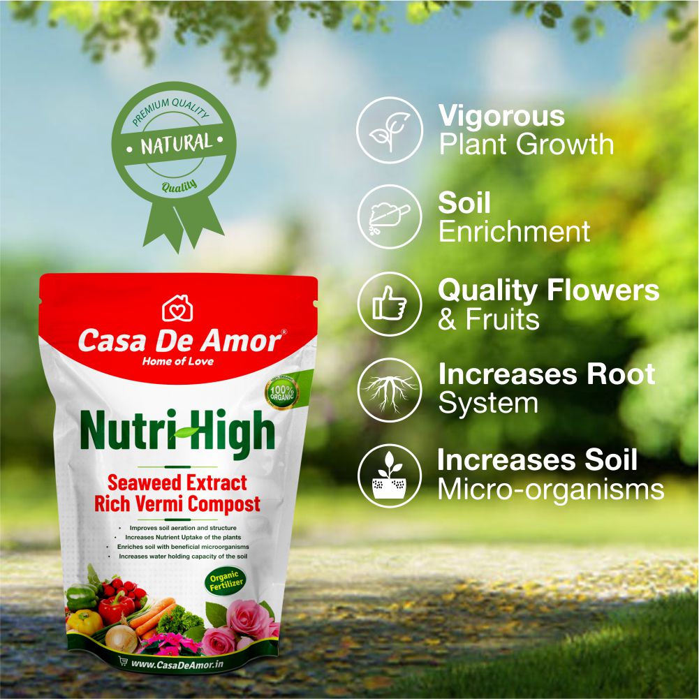 Casa De Amor Nutri-High Seaweed Extract Rich Vermi Compost - 5 Kg
