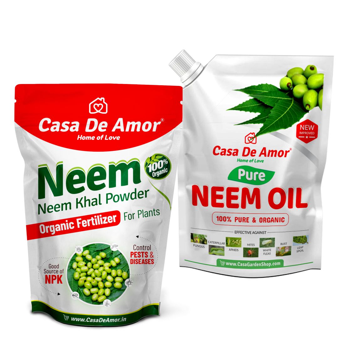 Casa De Amor Special Combo Pack- Neem Khal Powder (900 gm) + Pure Neem Oil (200 ml)