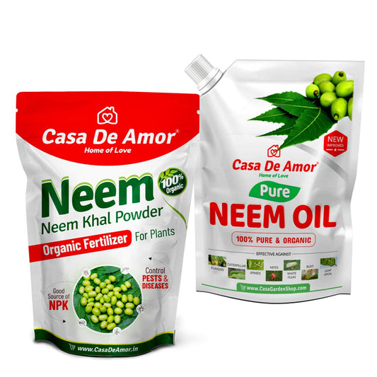 Casa De Amor Special Combo Pack- Neem Khal Powder (900 gm) + Pure Neem Oil (200 ml)