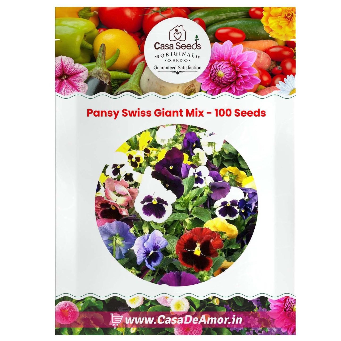 Pansy Swiss Giant Mix - 100 Seeds