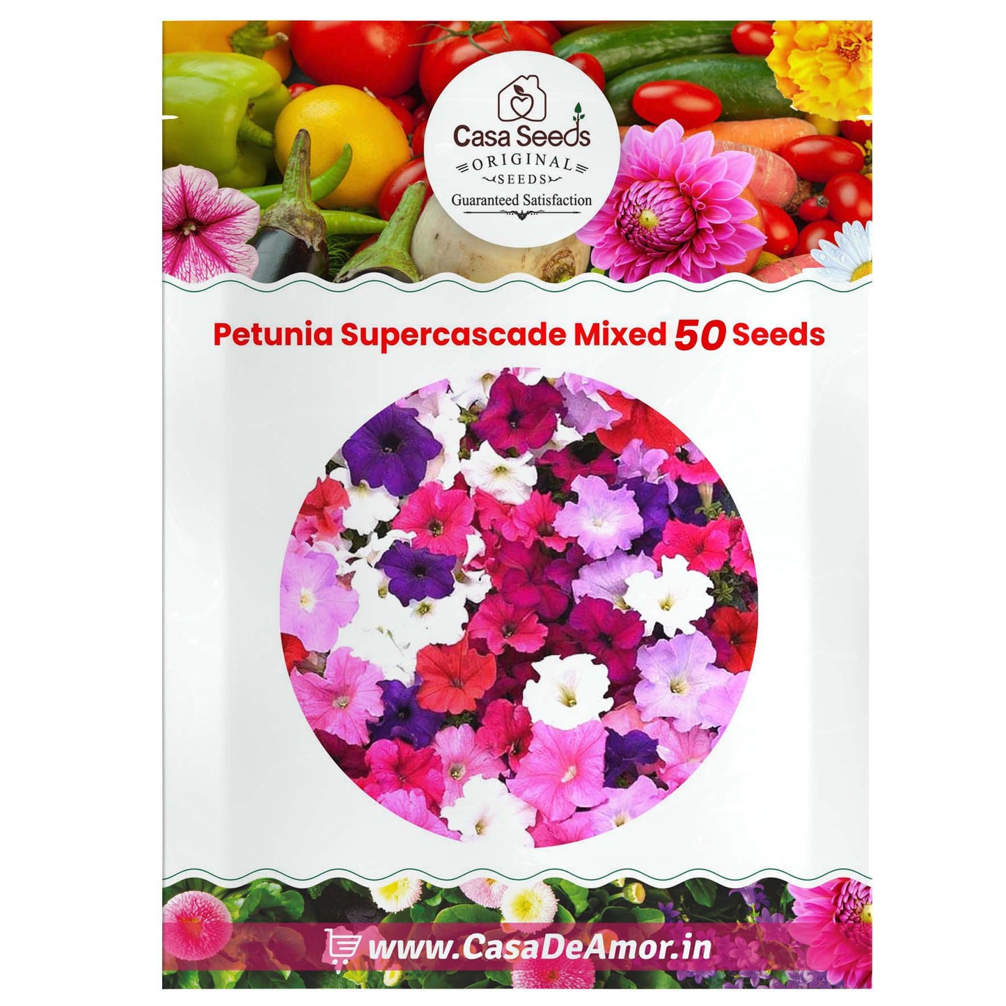 Petunia Supercascade Mixed F1 Hybrid- 50 Seeds