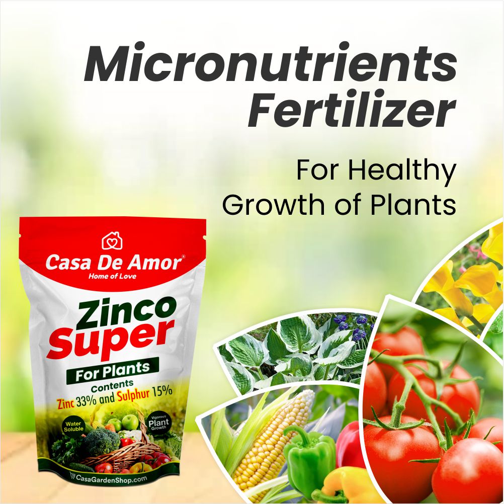 Casa De Amor Zinco Super (Zinc 33% and Sulphur 15%) Micronutrient Fertilizer for All Types of Plants, Lawn and Gardening