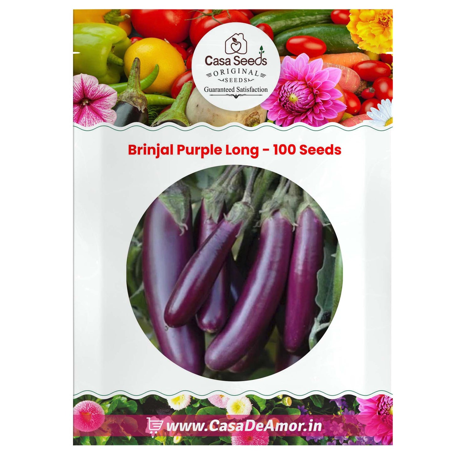 Brinjal Purple Long - 100 Seeds